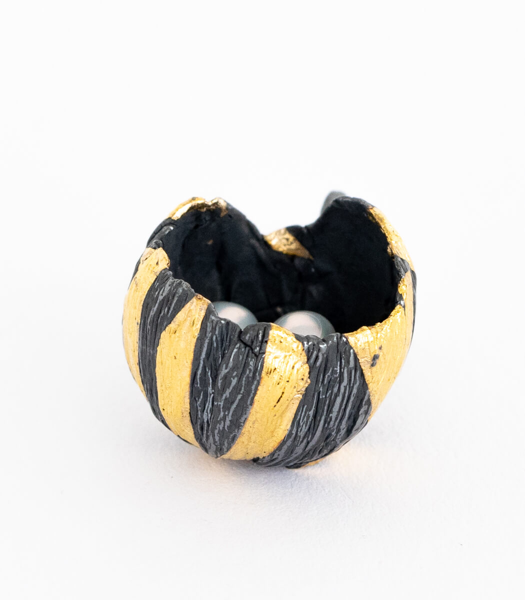 Silber Gold Anhänger Blüte mit Perlen
