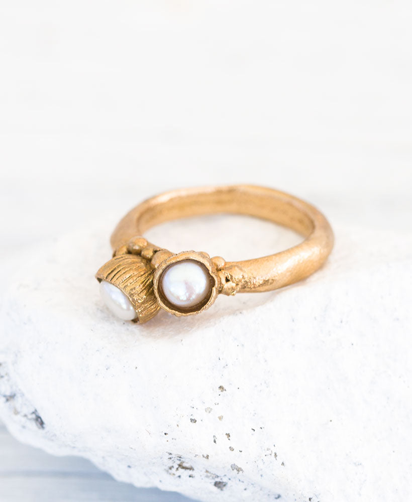 Bronze Ring Blütenkelch Gr. 53