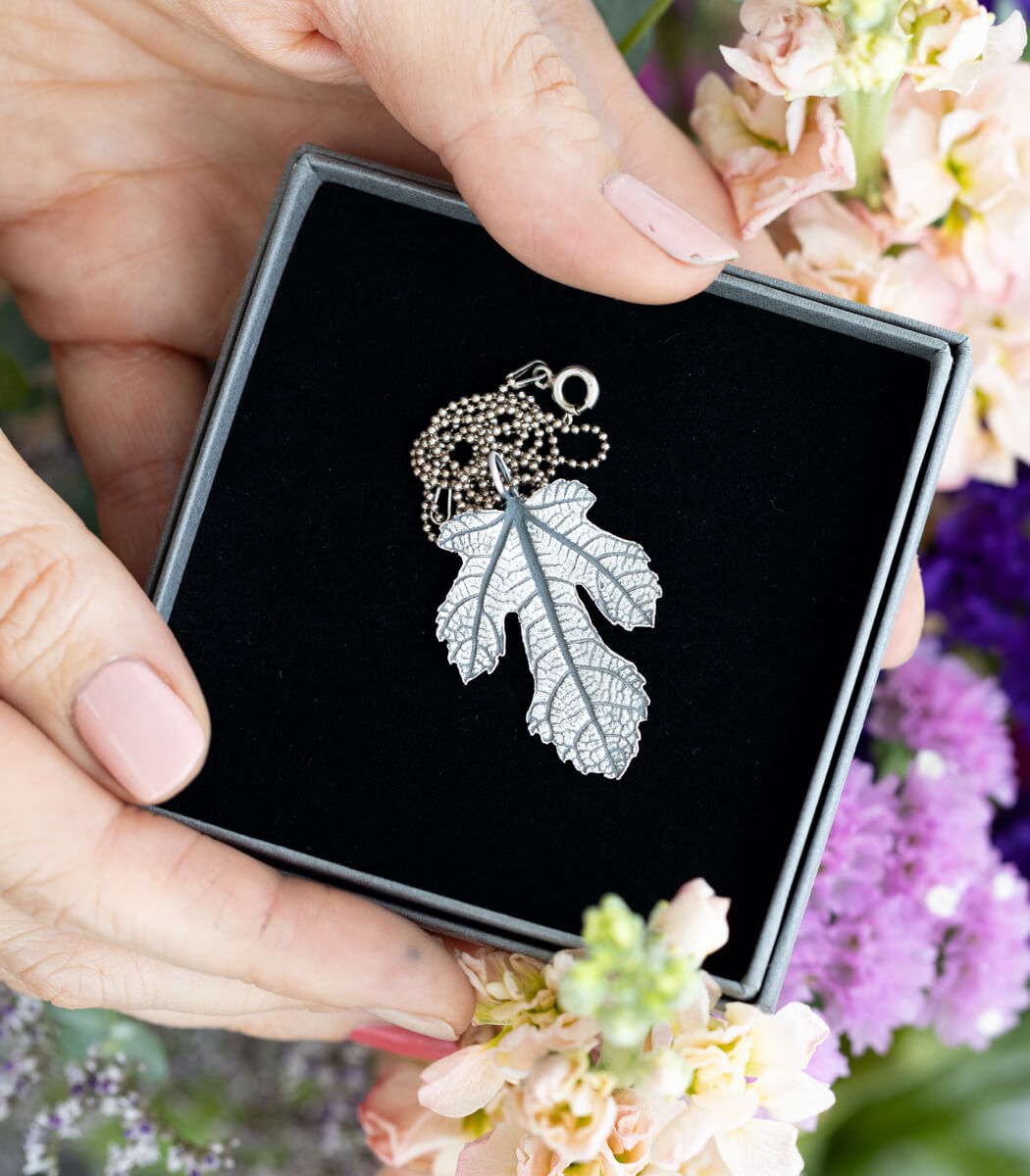 Silber Anhänger Feigenblatt