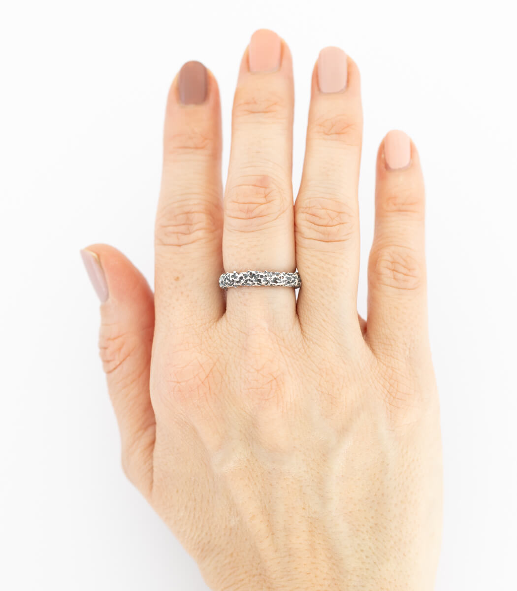 Silber Ring Korallenstruktur schmal Gr. 58