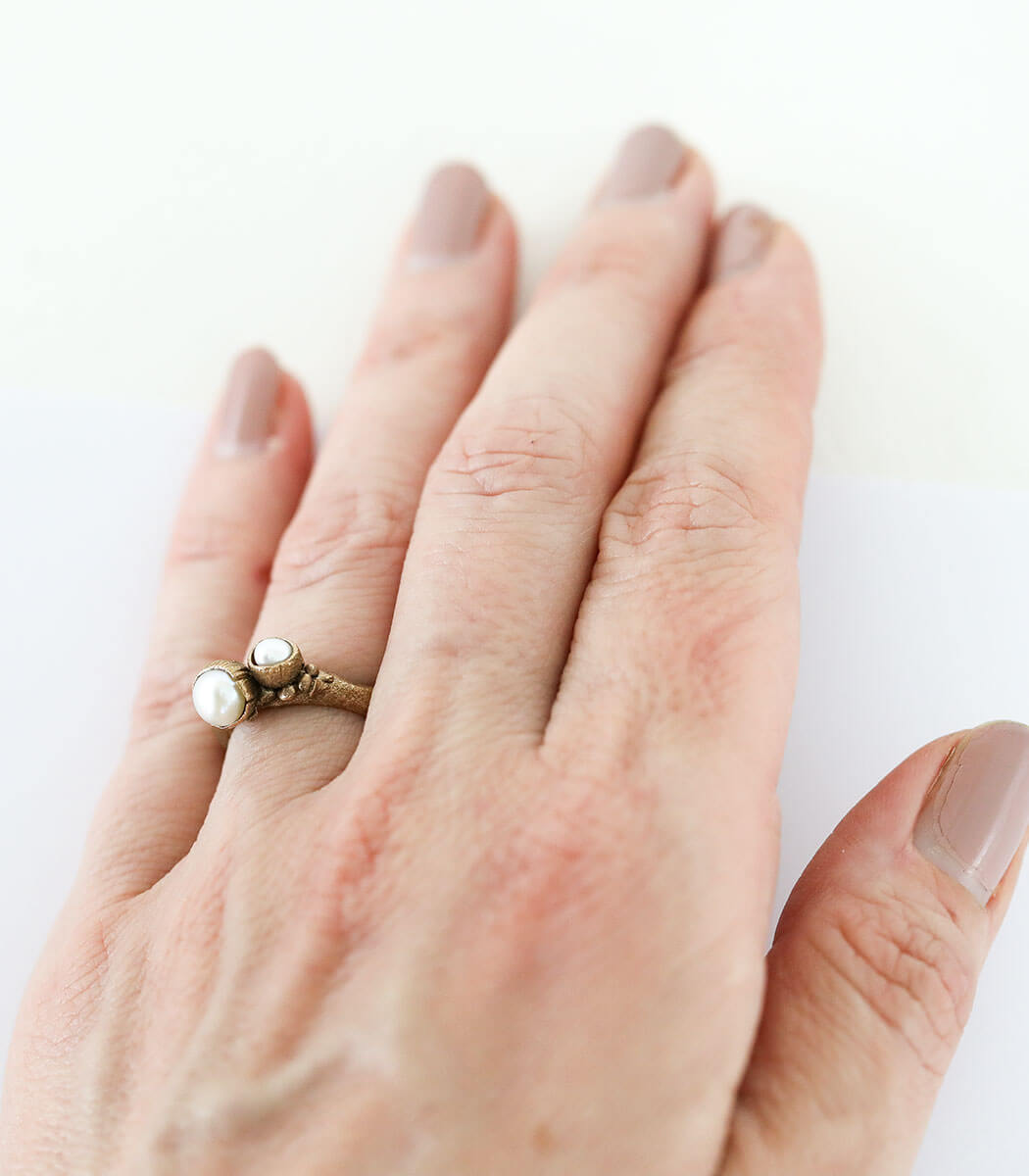 Bronze Ring Blütenkelch Gr. 53