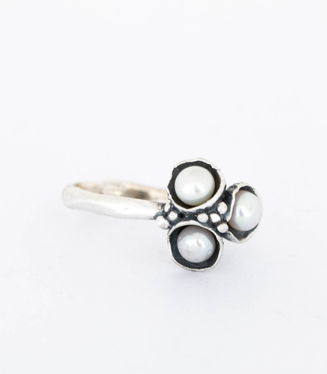 Silber Ring Blütenkelch Gr. 55