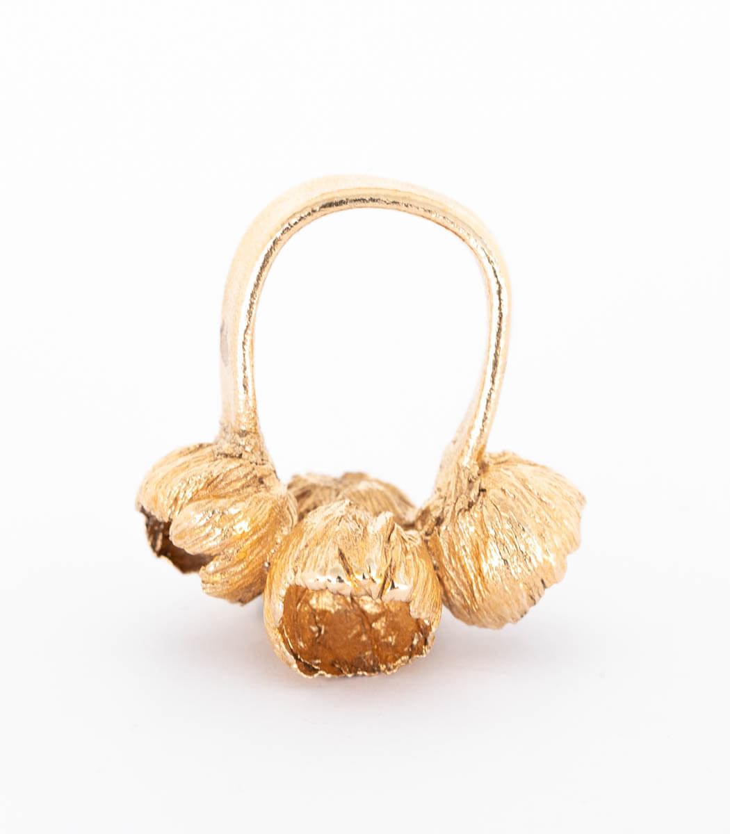 Bronze Ring 4 Blüten Gr. 52
