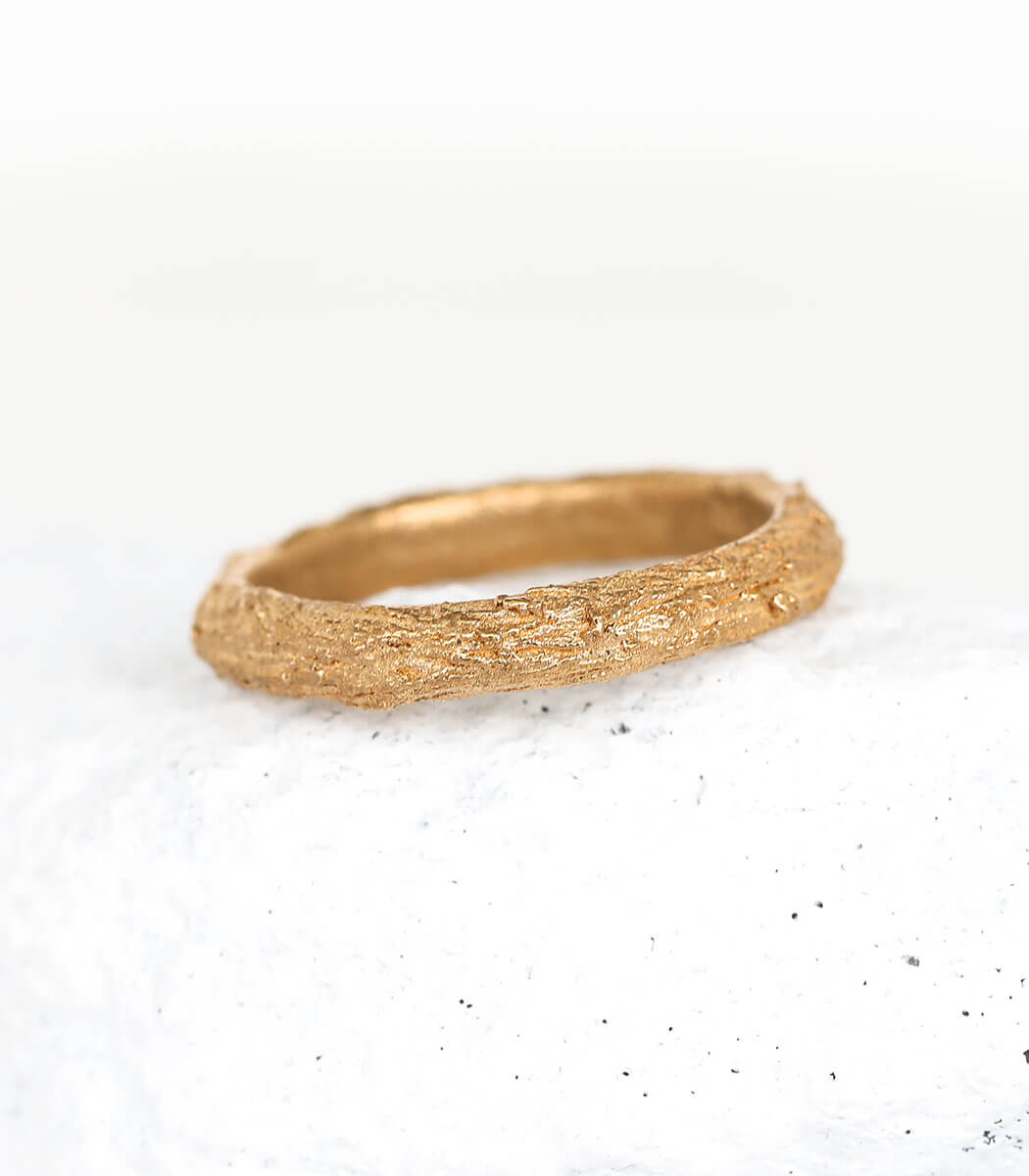 Bronze Ring Baumrinde Gr. 48