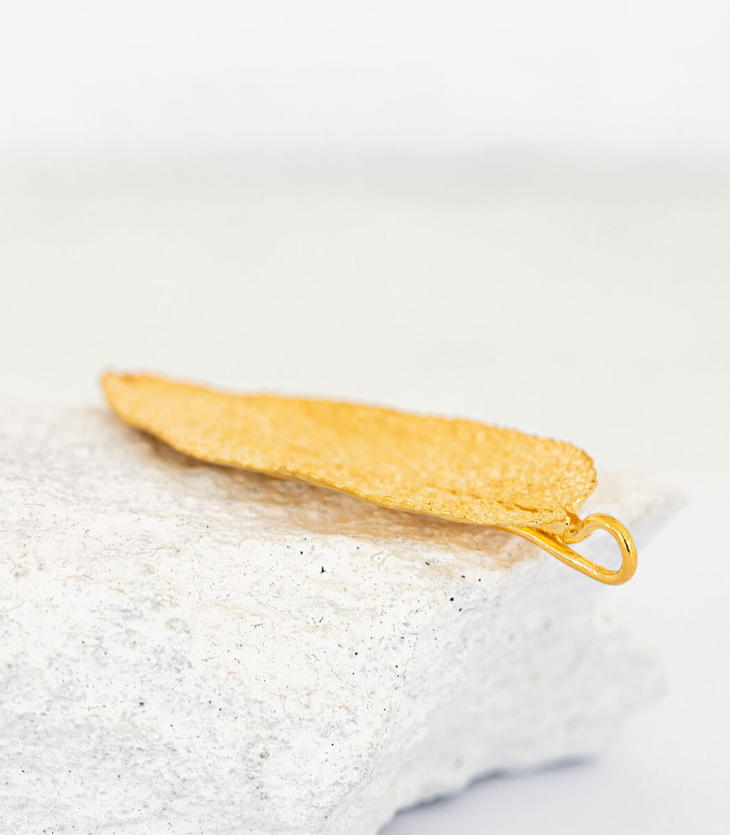 Gold Anhänger Salbeiblatt