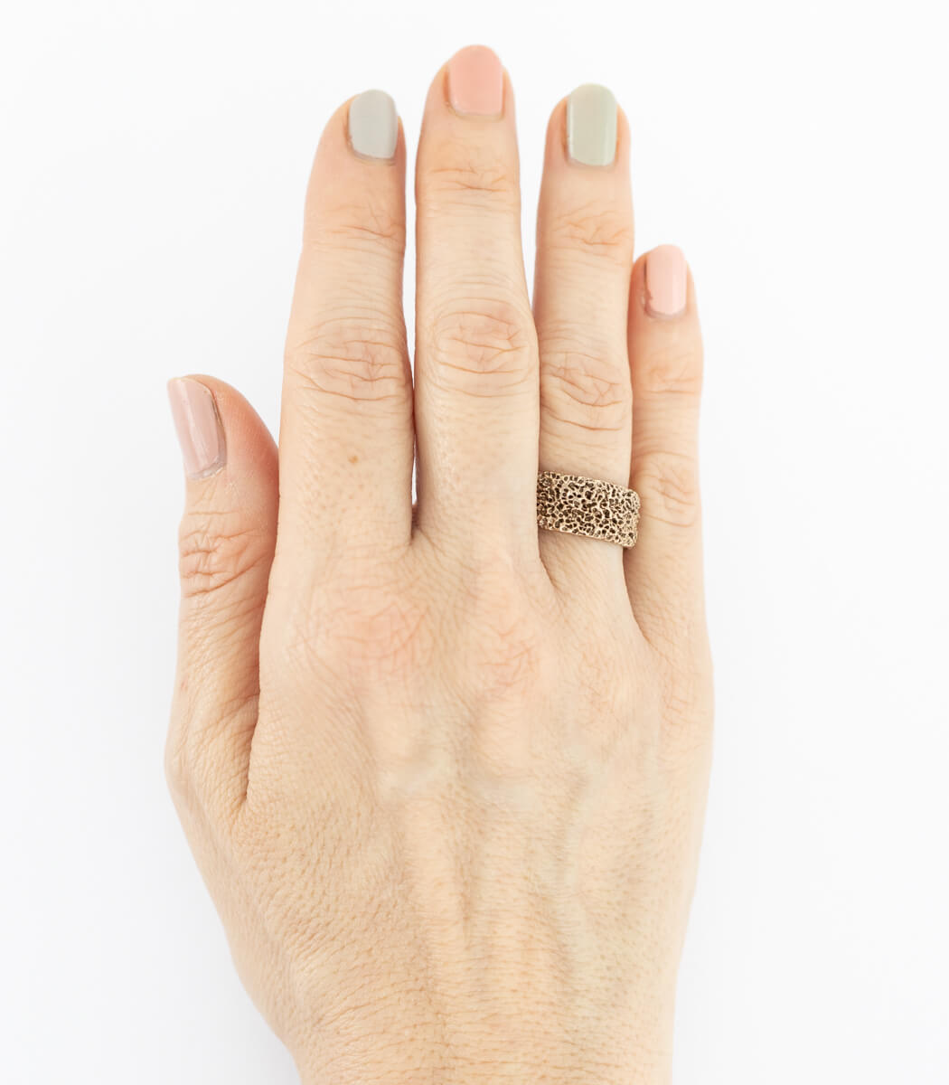 Bronze Ring Korallenstruktur Gr. 57