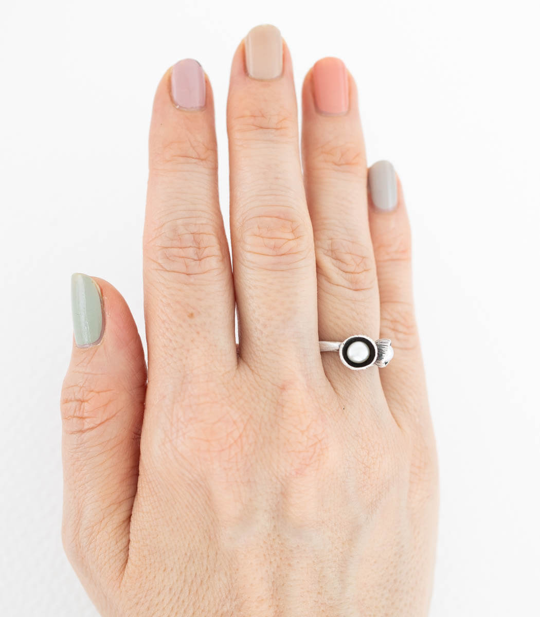 Silber Ring Blütenkelch Gr. 54