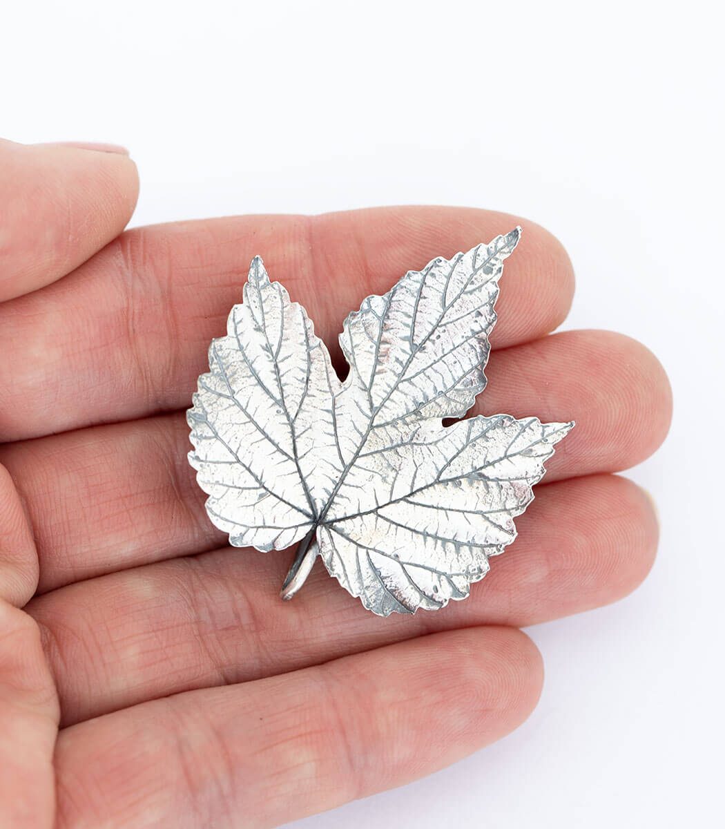 Silber Anhänger Hopfenblatt