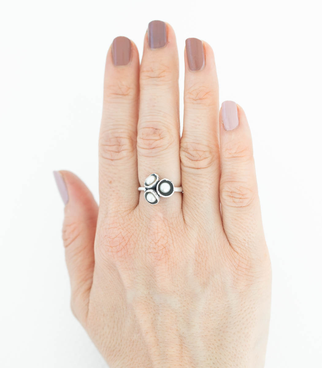 Silber Ring Blütenkelch Gr. 57