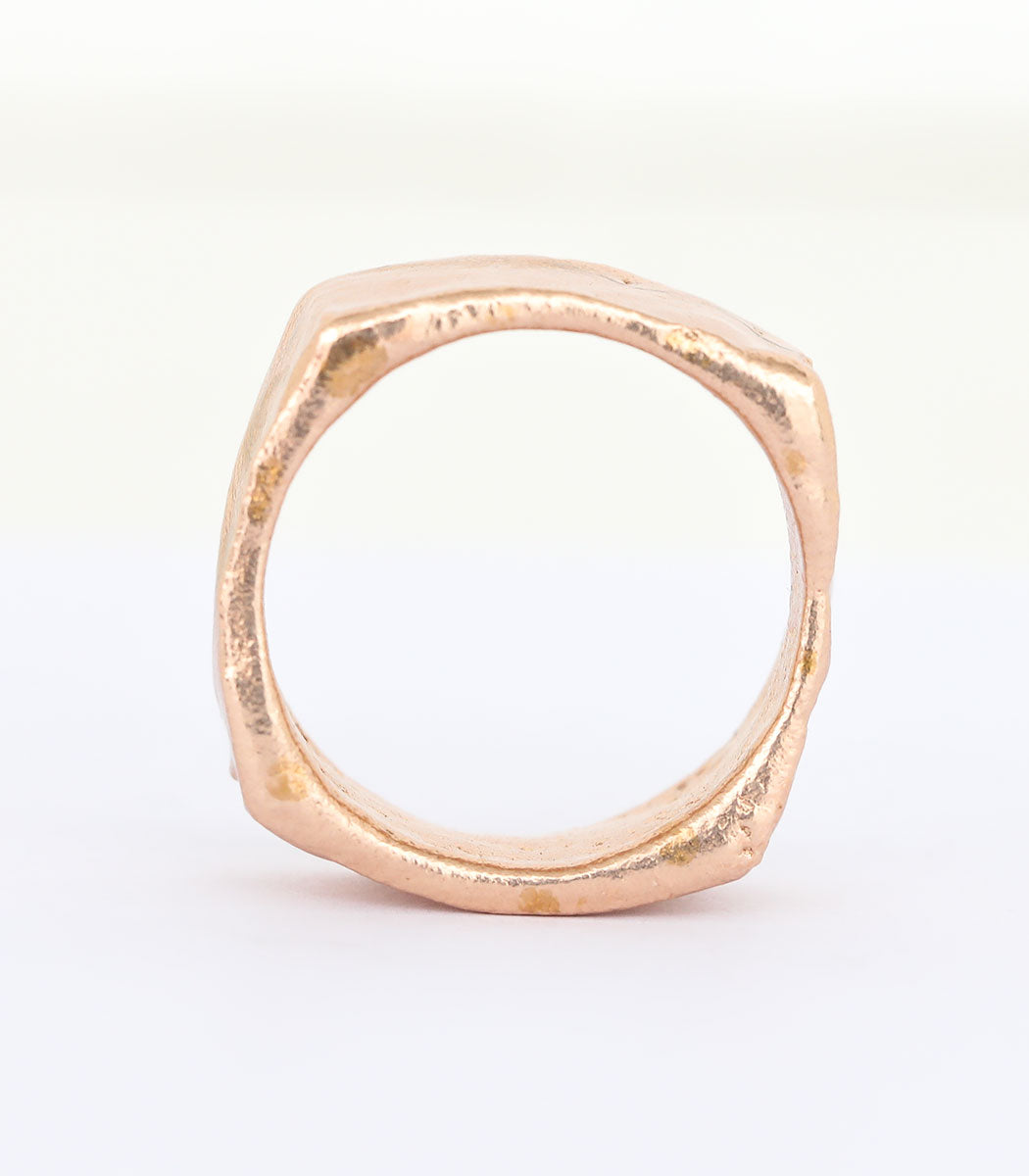 Bronze Ring Steinstruktur Gr. 59