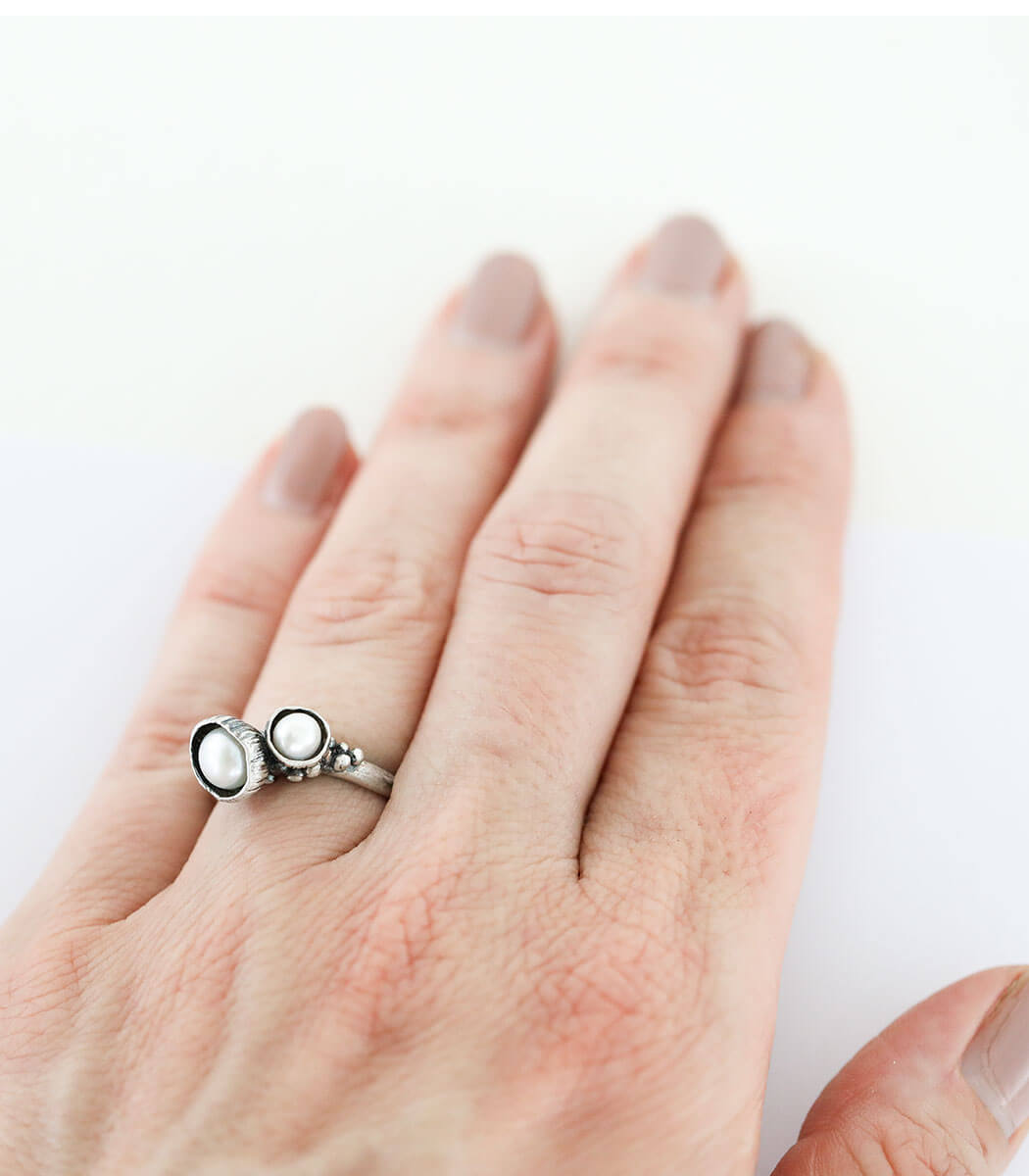 Silber Ring Blütenkelch Gr. 57