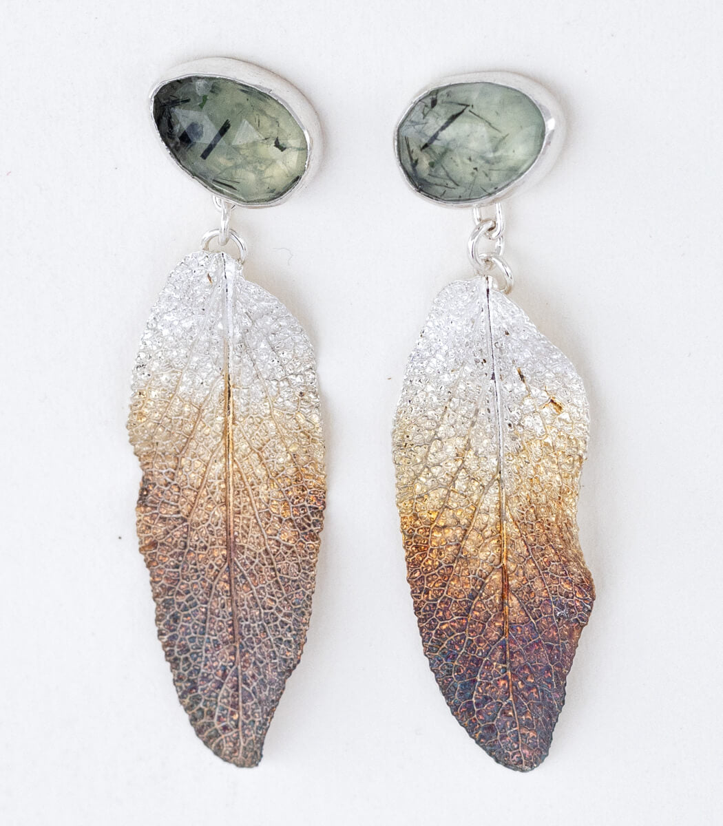 fairer Schmuck, Salbei Ohrhänger Prehnite Silber