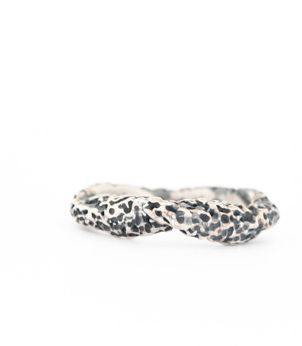 Silber Ring Korallenstruktur schmal Gr. 53