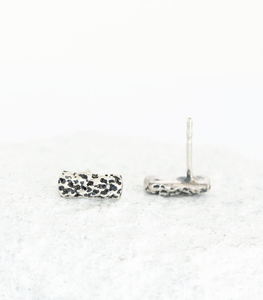 Silber Ohrstecker Koralle länglich