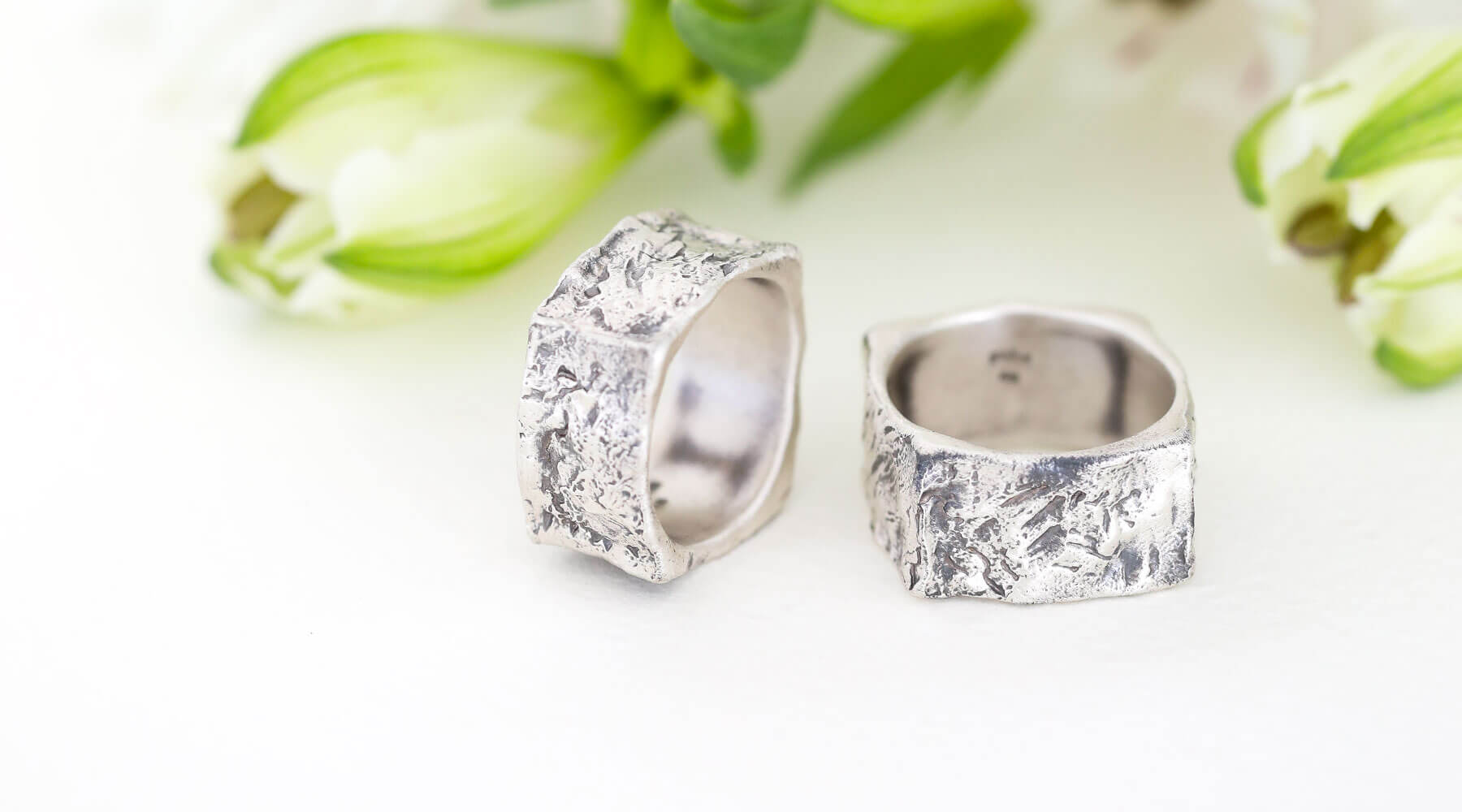 Einzigartige handgefertigte Ringe mit Steinstruktur online kaufen