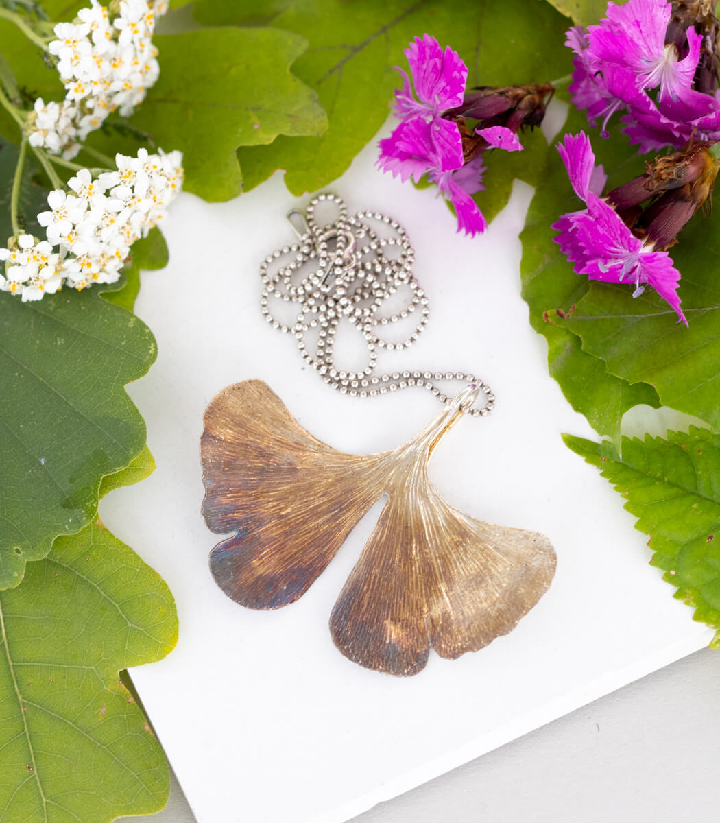 Ginkgo Anhänger Silber