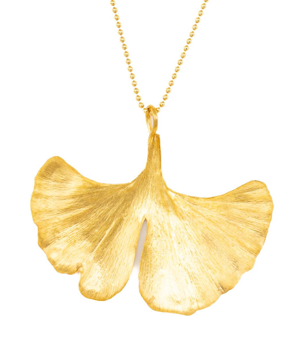 Ginkgoblatt Anhänger Gold