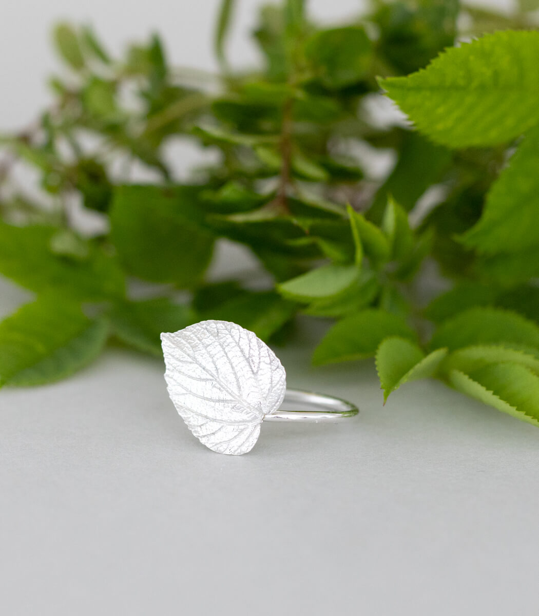 Lindenblatt Ring Silber Gr. 56