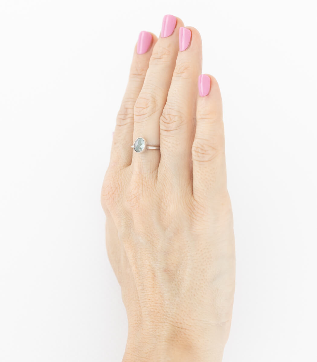 Kyanit wasserblau Ring Silber Gr. 57