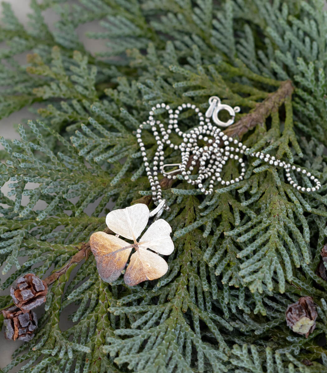 Glücksklee Anhänger Silber