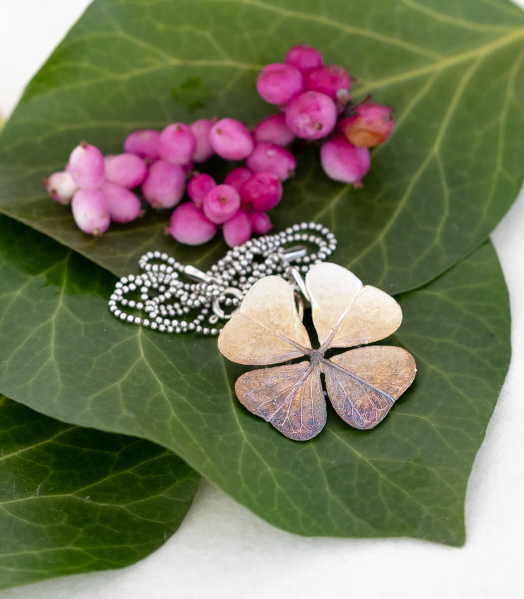 Glücksklee Anhänger Silber