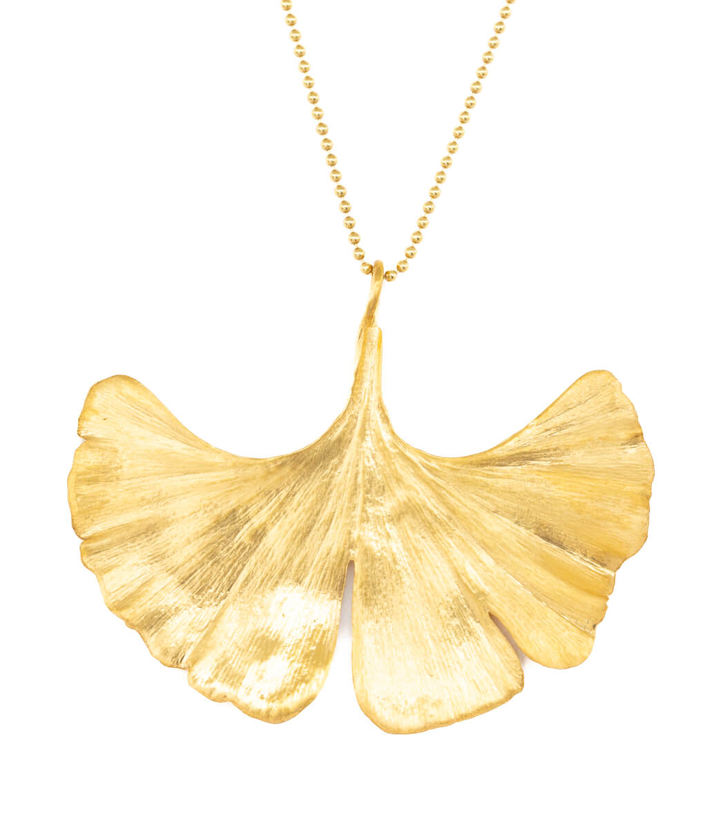 Ginkgoblatt Anhänger Gold