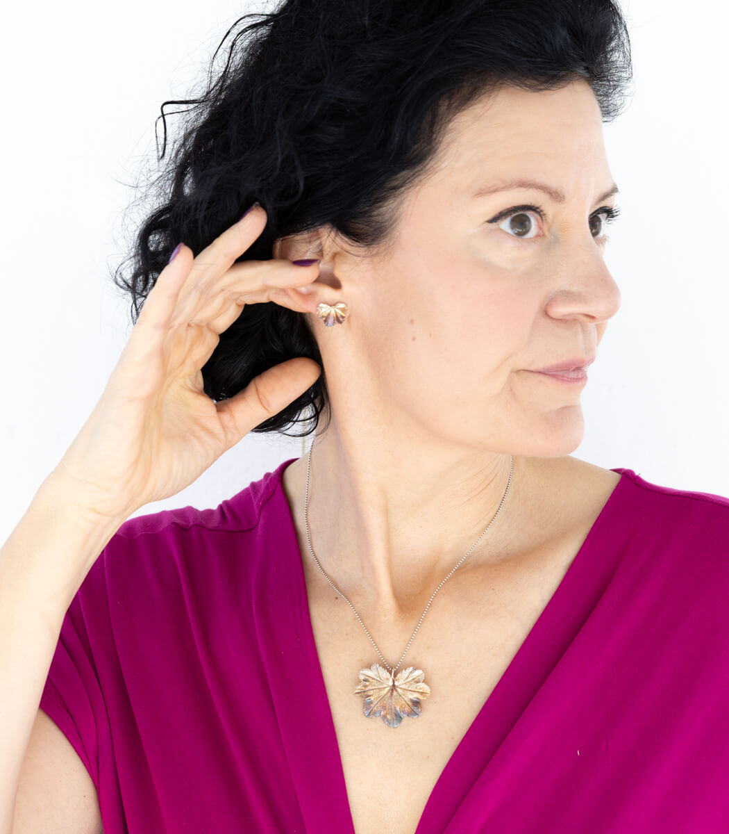 Frauenmantel Ohrstecker Silber