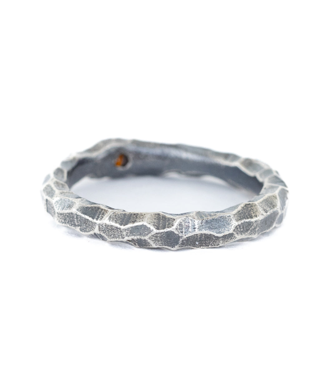 facettierter Ring in Silber mit Zirkonia Gr. 58