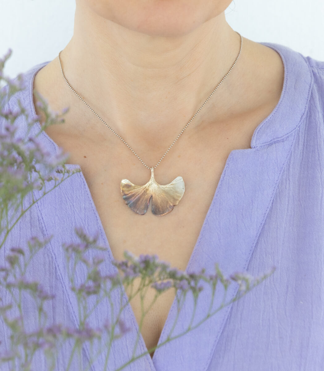 Ginkgo Anhänger Silber