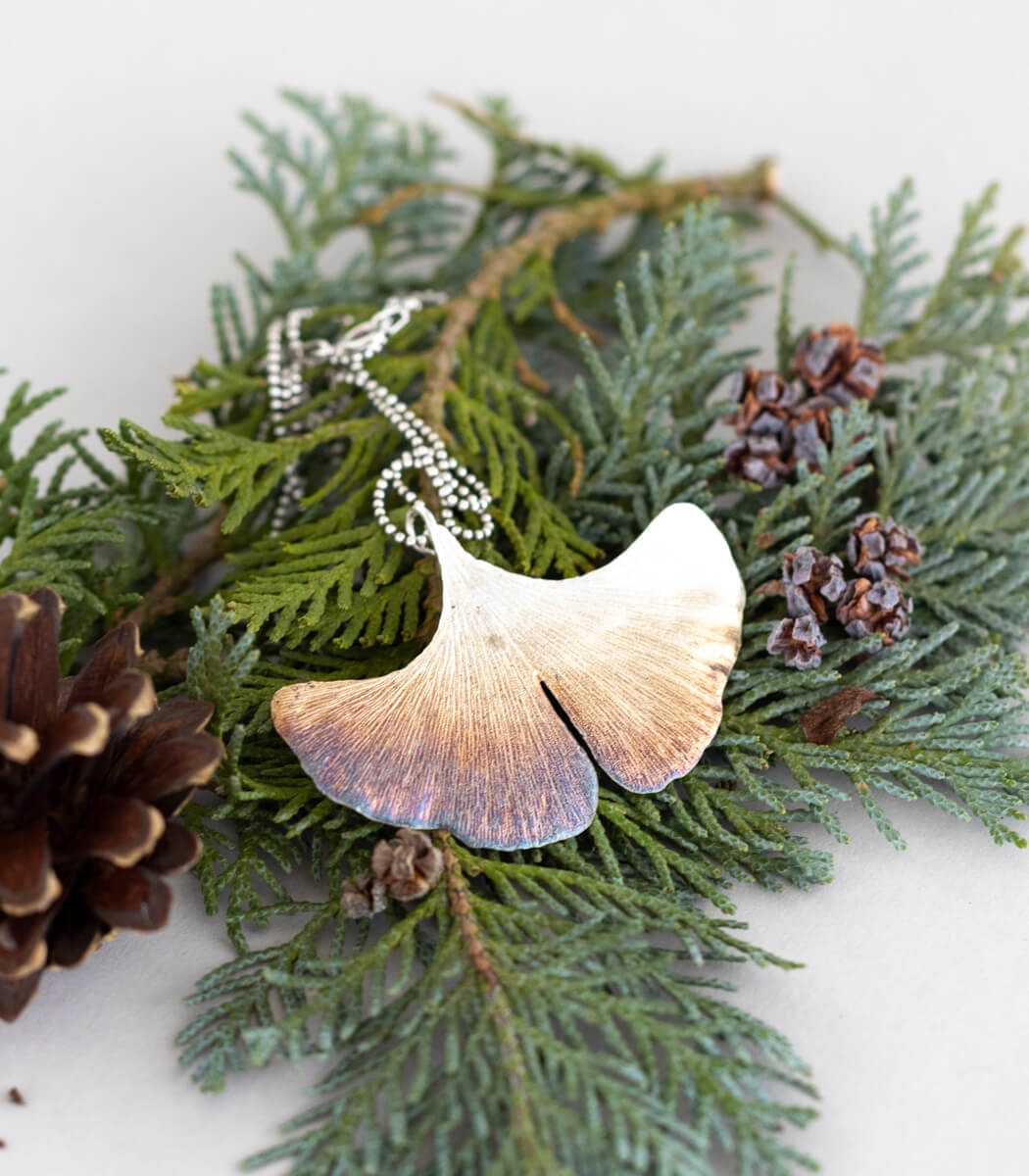 Ginkgo Anhänger Silber
