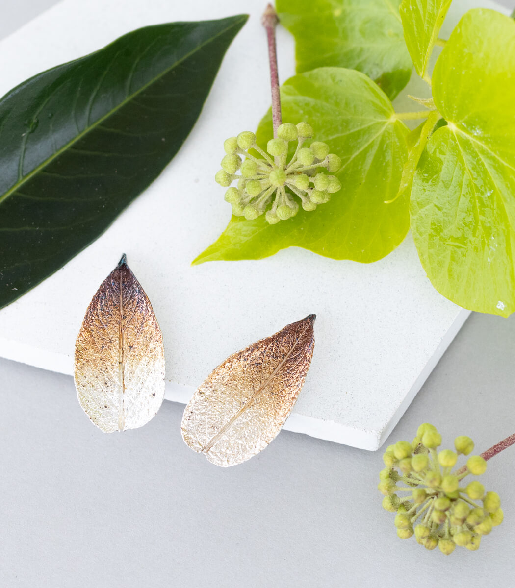 Silber Ohrstecker Salbeiblatt