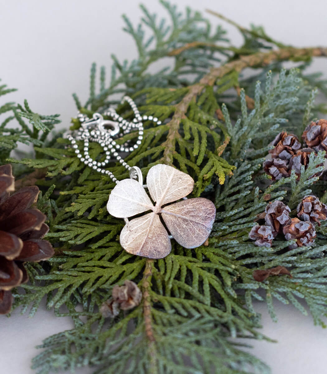 Glücksklee Anhänger Silber