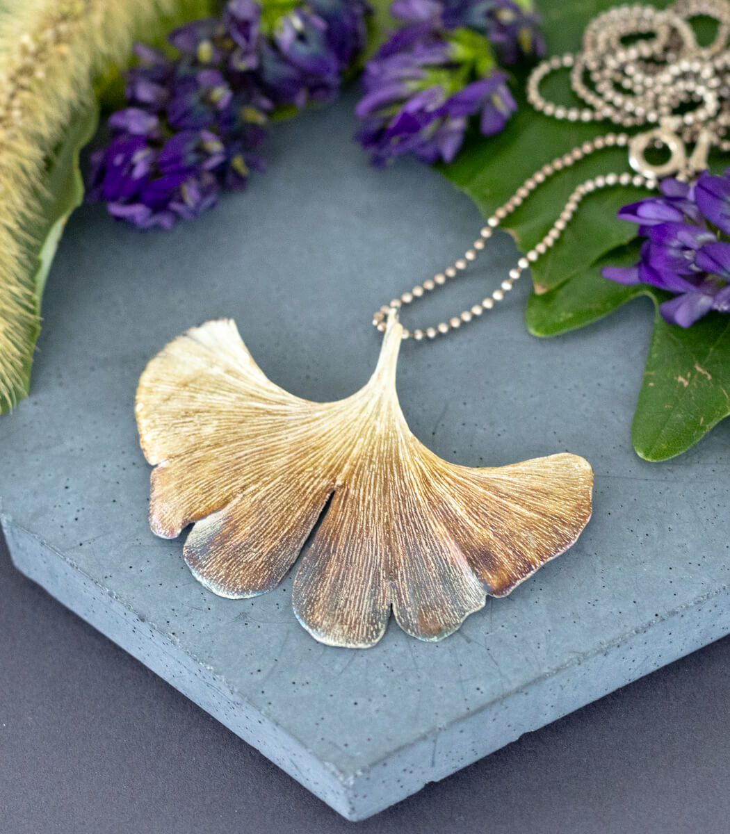 Ginkgo Anhänger Silber