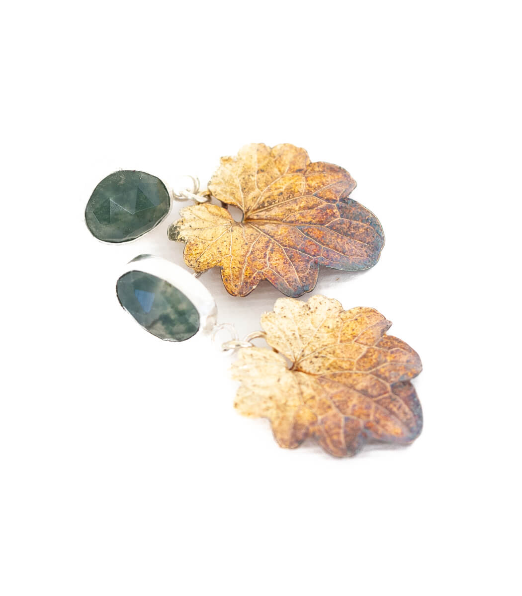 Gundermann Ohrhänger Moosachat Silber