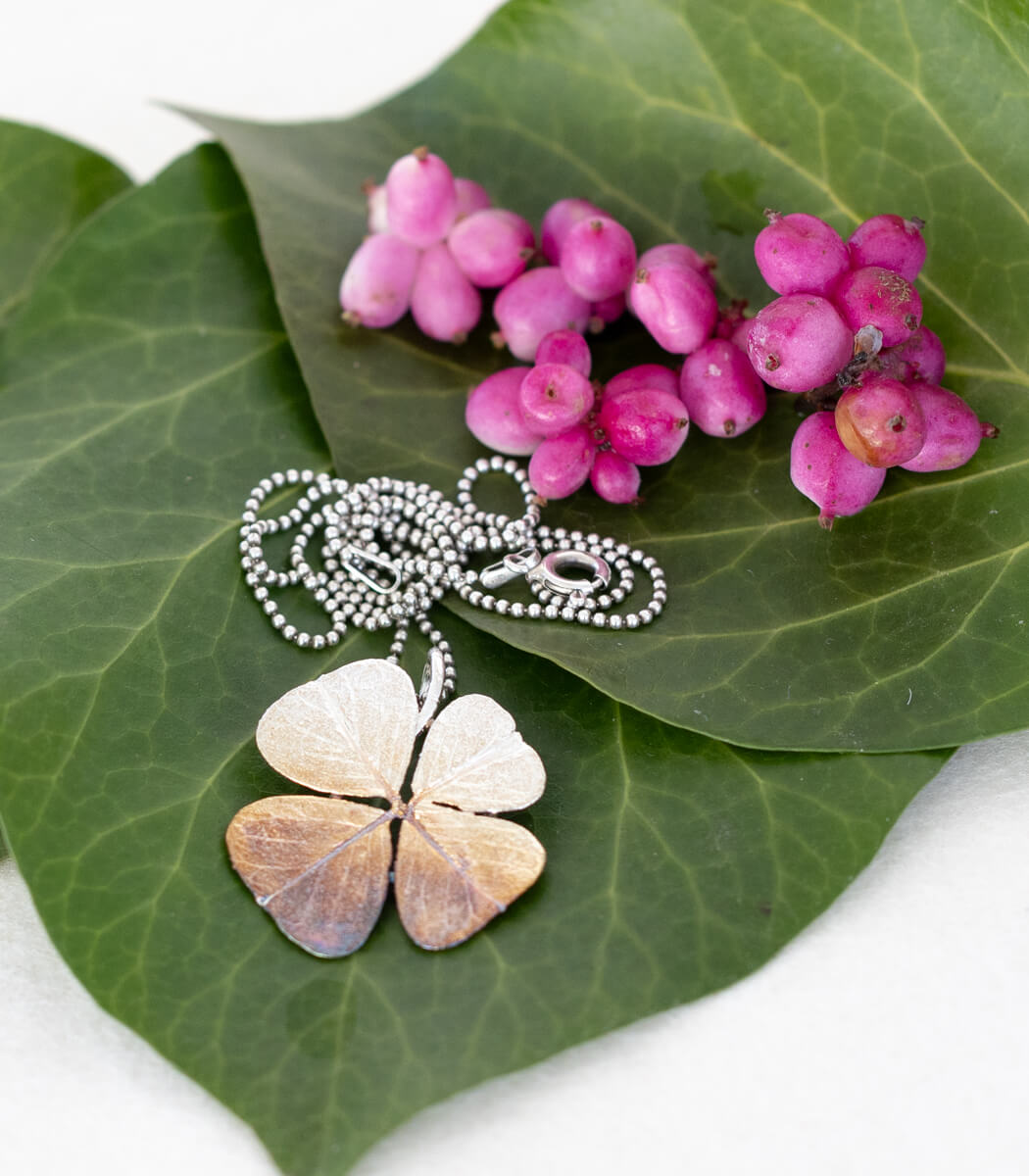 Glücksklee Anhänger Silber