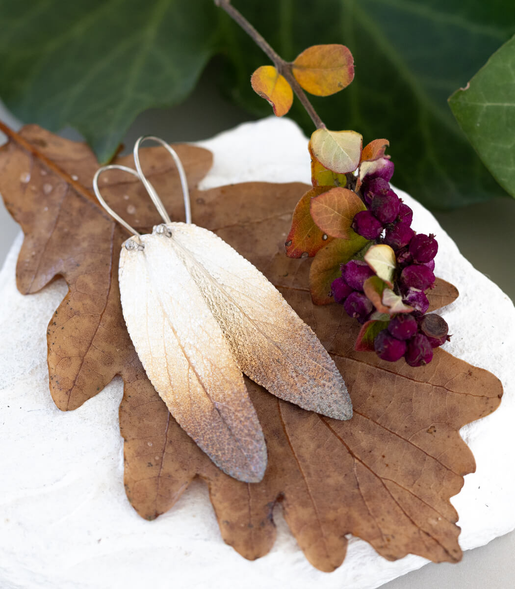 Salbeiblatt Ohrhänger Silber