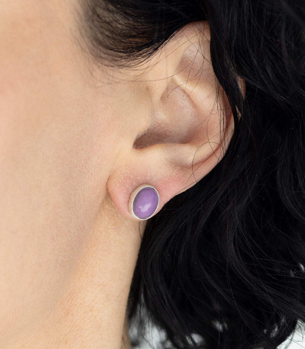 Buchenblatt Ohrhänger Heterosit Silber