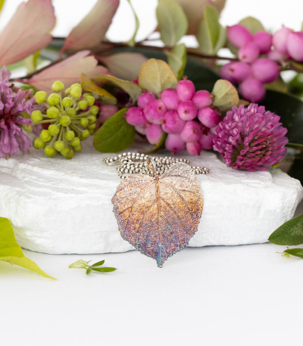 Lindenblatt Anhänger Silber