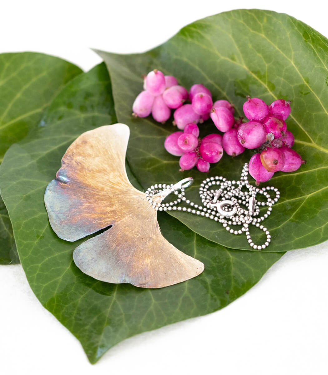 Ginkgo Anhänger Silber