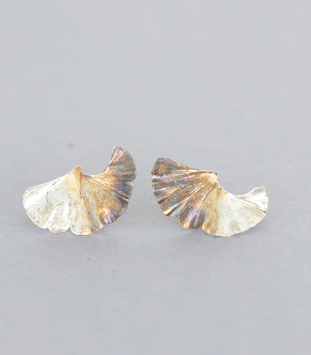 Ginkgo Ohrstecker Silber