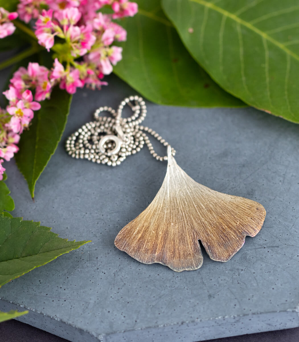 Ginkgo Anhänger Silber