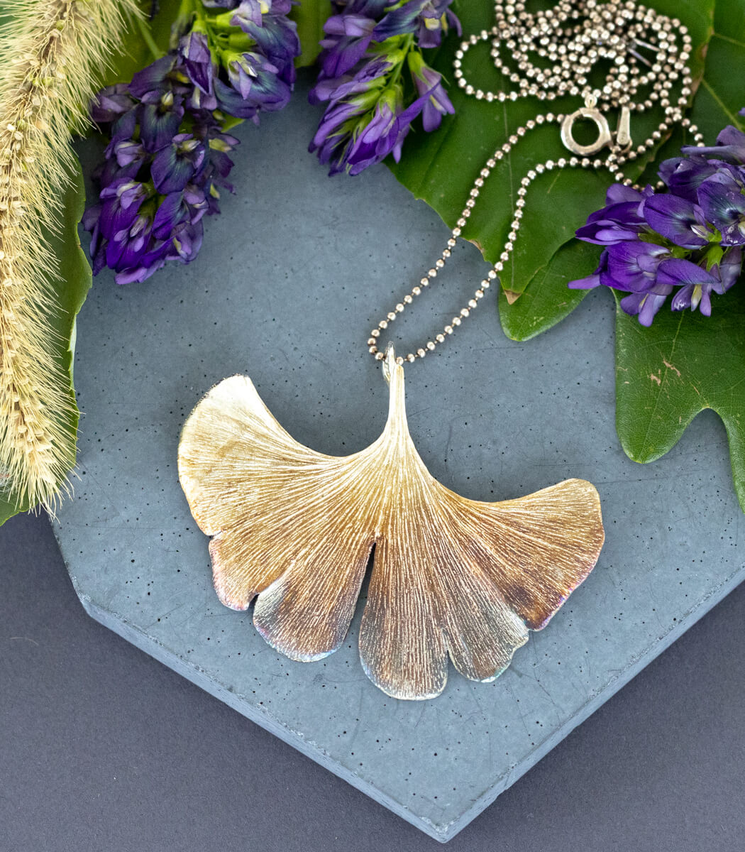 Ginkgo Anhänger Silber