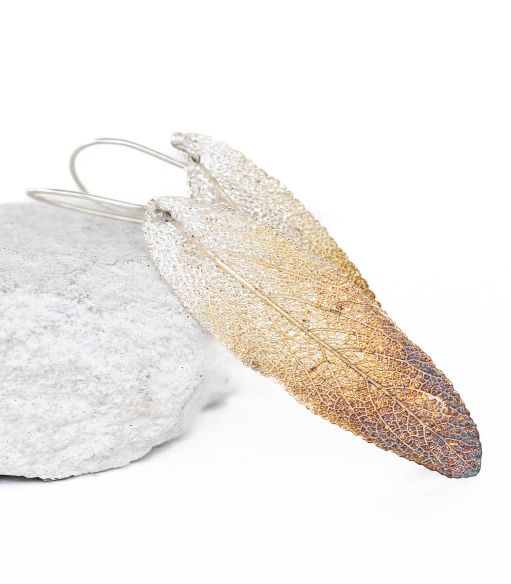 Salbeiblatt Ohrhänger Silber