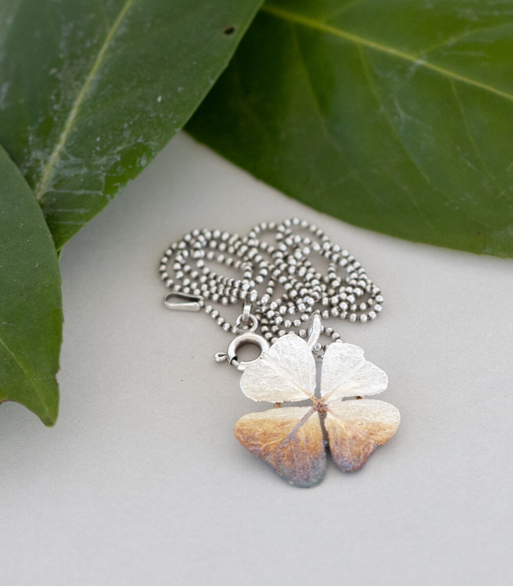 Glücksklee Anhänger Silber