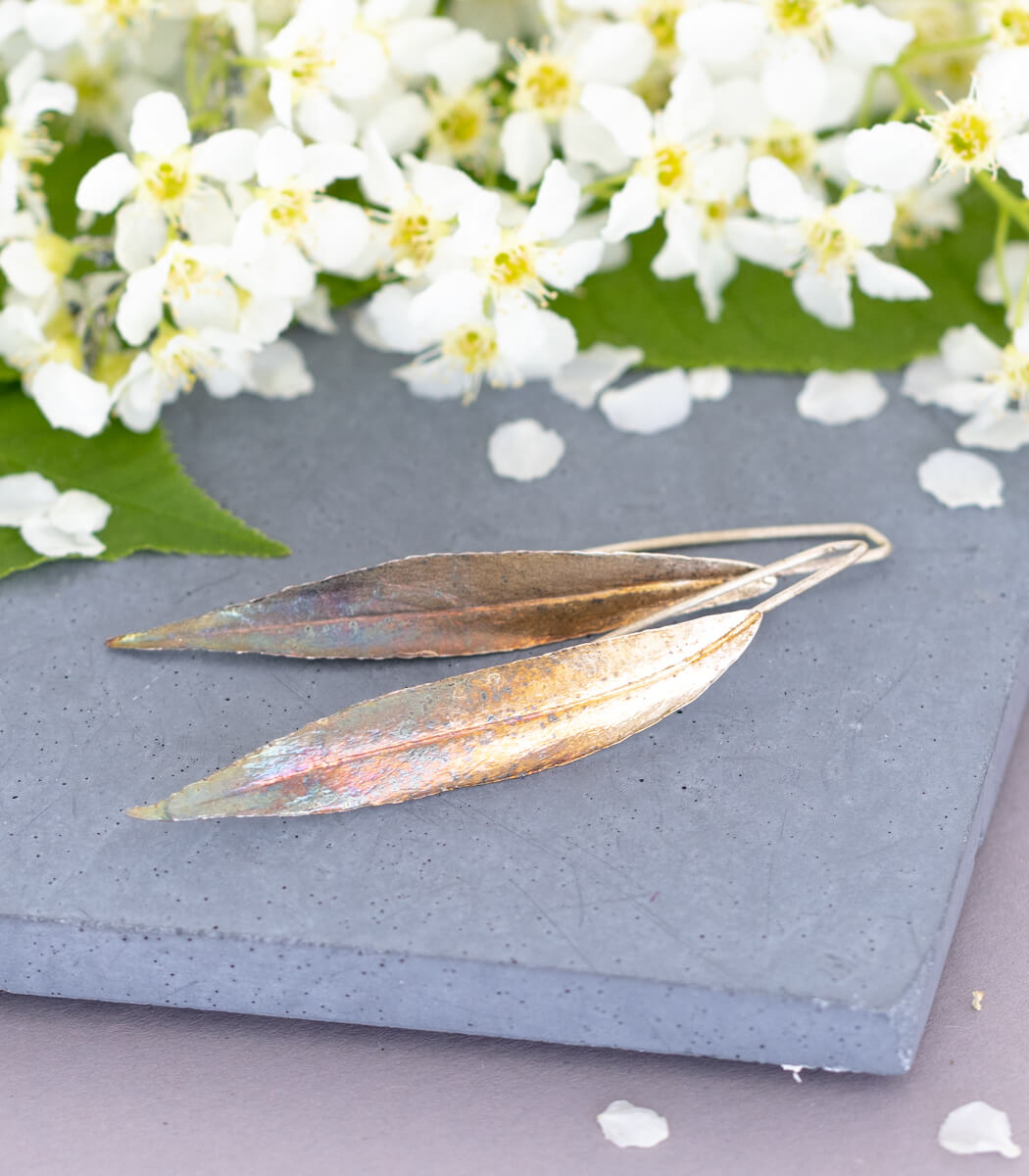 Weidenblatt Ohrhänger Silber