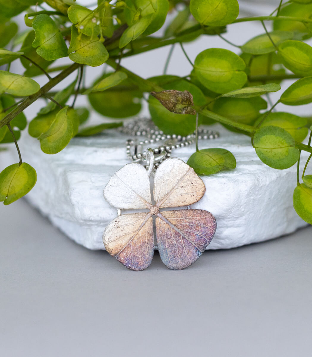 Glücksklee Anhänger Silber