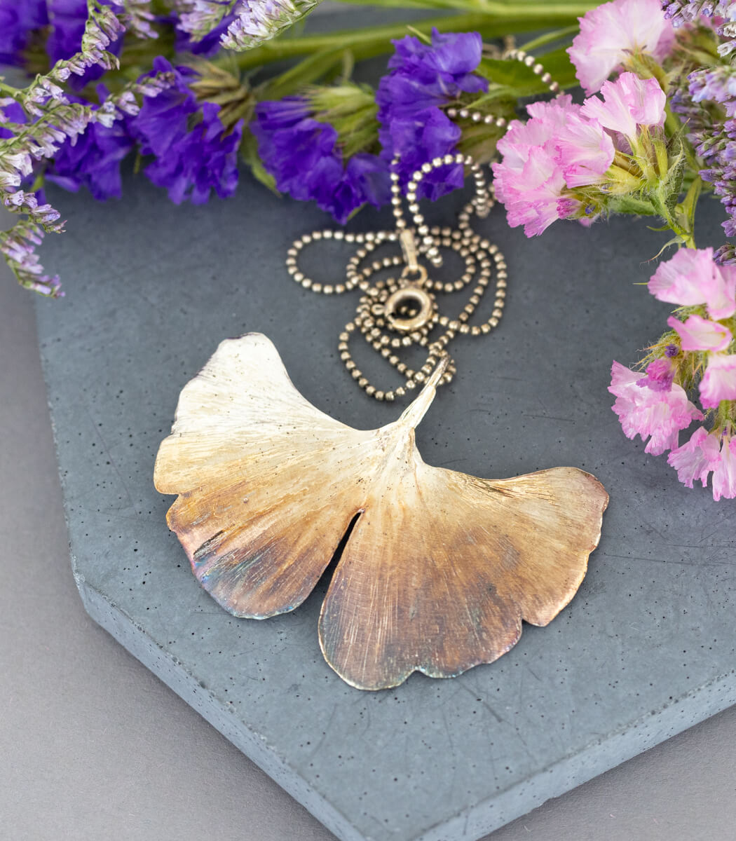 Ginkgo Anhänger Silber