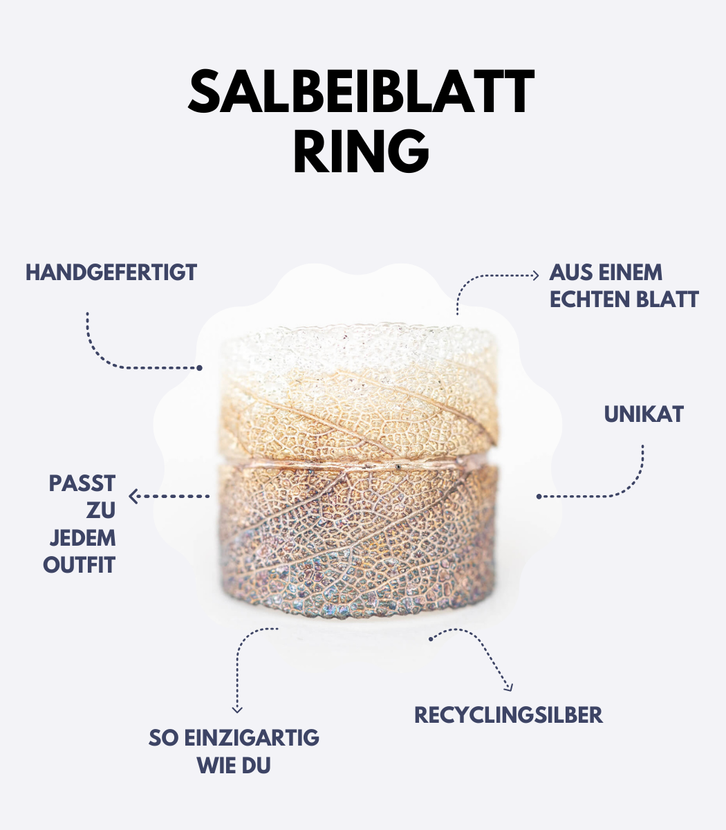 Silber Ring Salbei Gr. 58