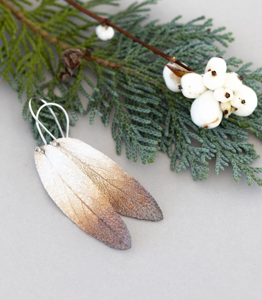 Salbeiblatt Ohrhänger Silber