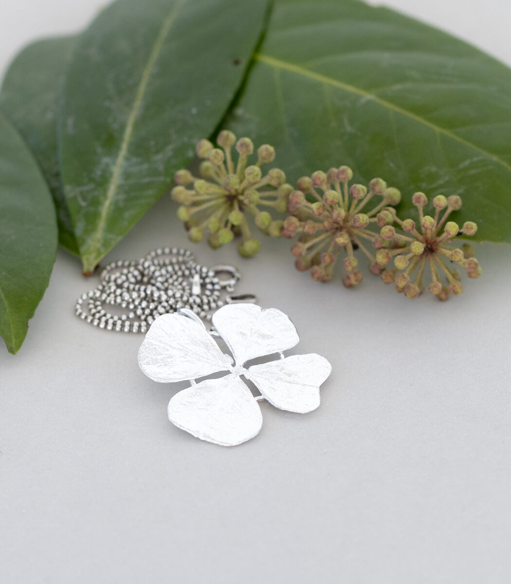 Glücksklee Anhänger Silber
